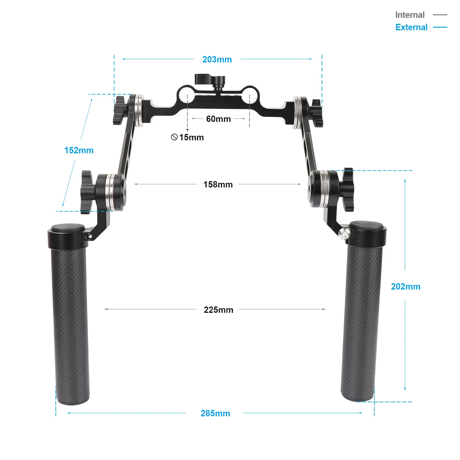 SZRIG Adjustable ARRI Rosette Hand Grip Pair With Extension Arm For Dslr Shoulder Rig Carbon Fiber HandGrip Photo Studio