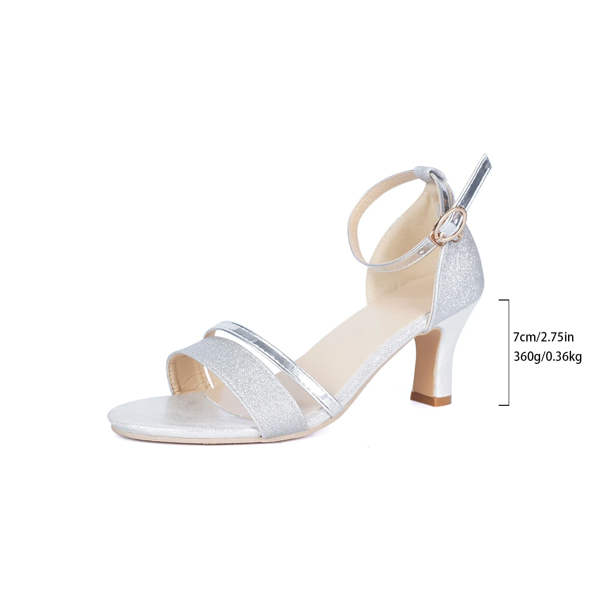 

Women's Sandals 2025 Trend Ladies Shoes on Sale High Heels Fashion Round Toe Silver Party and Weddings Gladiator Summer Footwear