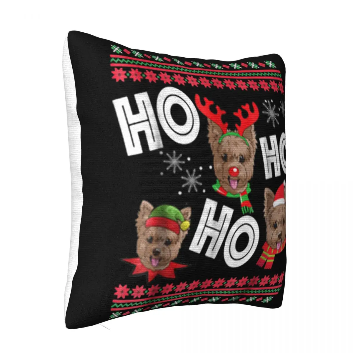 Awesome Ho Ho Ho Yorkshire Terrier Funny Dog Christmas Gift Humor Comical Mens Classic Pillow Case