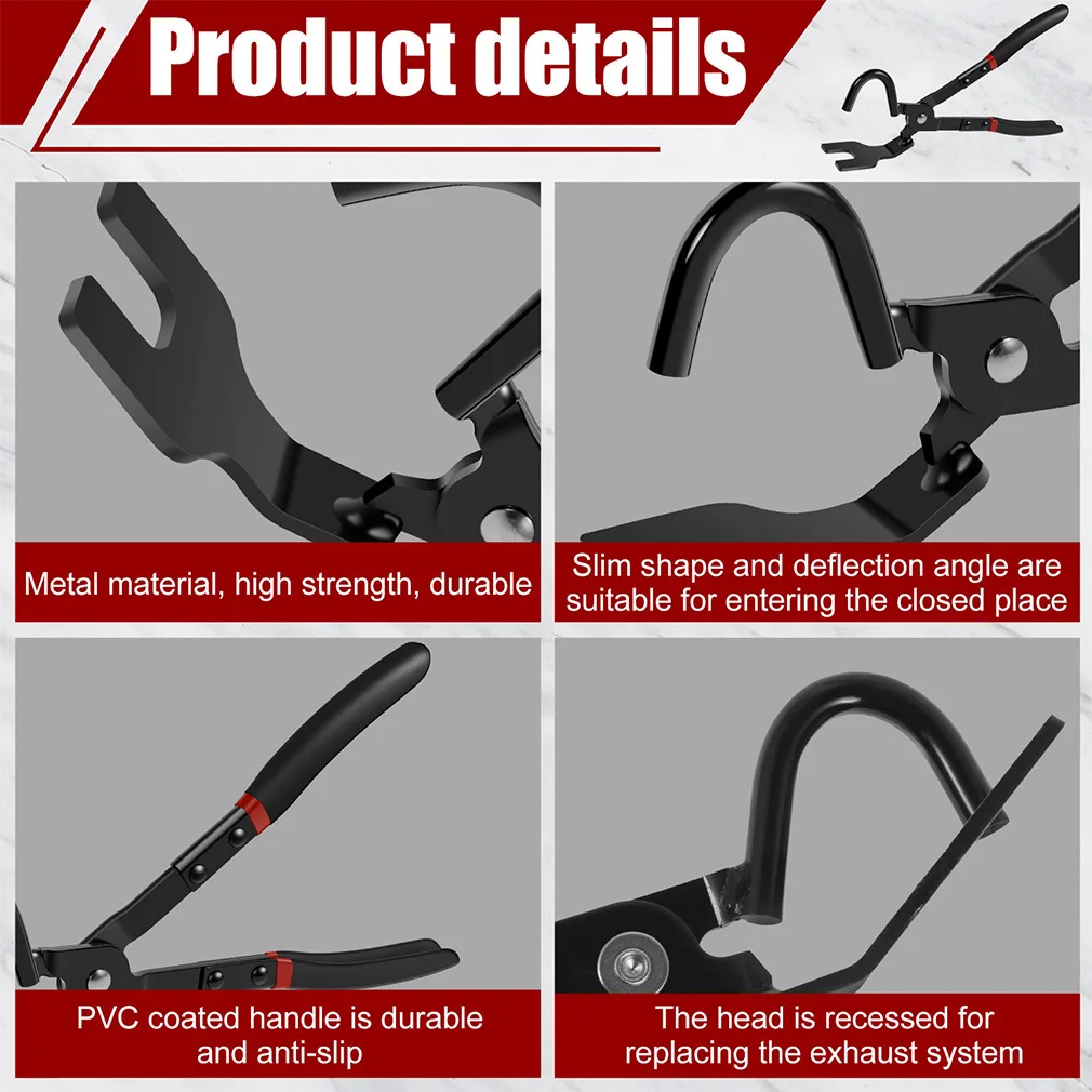 Car Exhaust Hanger Removal Pliers High Carbon Steel Bracket Tool Rubber Pad Removal Anti-Slip Handle Special Disassembly Tool