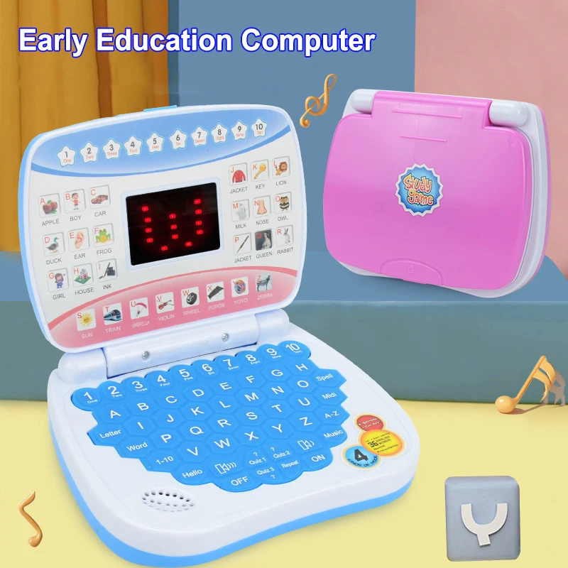 New Mini Simulation Laptop Early Education Machine LED Display Learning Machine Children's Preschool Language Education Toy Gift