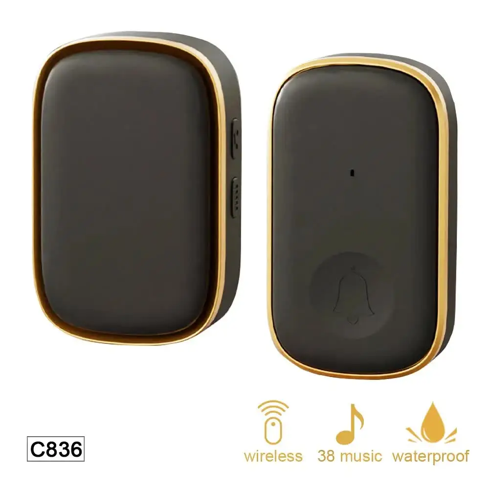 2024 C836 Wireless Doorbell Home Welcome Door Bell 150M Long Wireless Distance 38 Songs Home Welcome Chimes ringtone Colorful