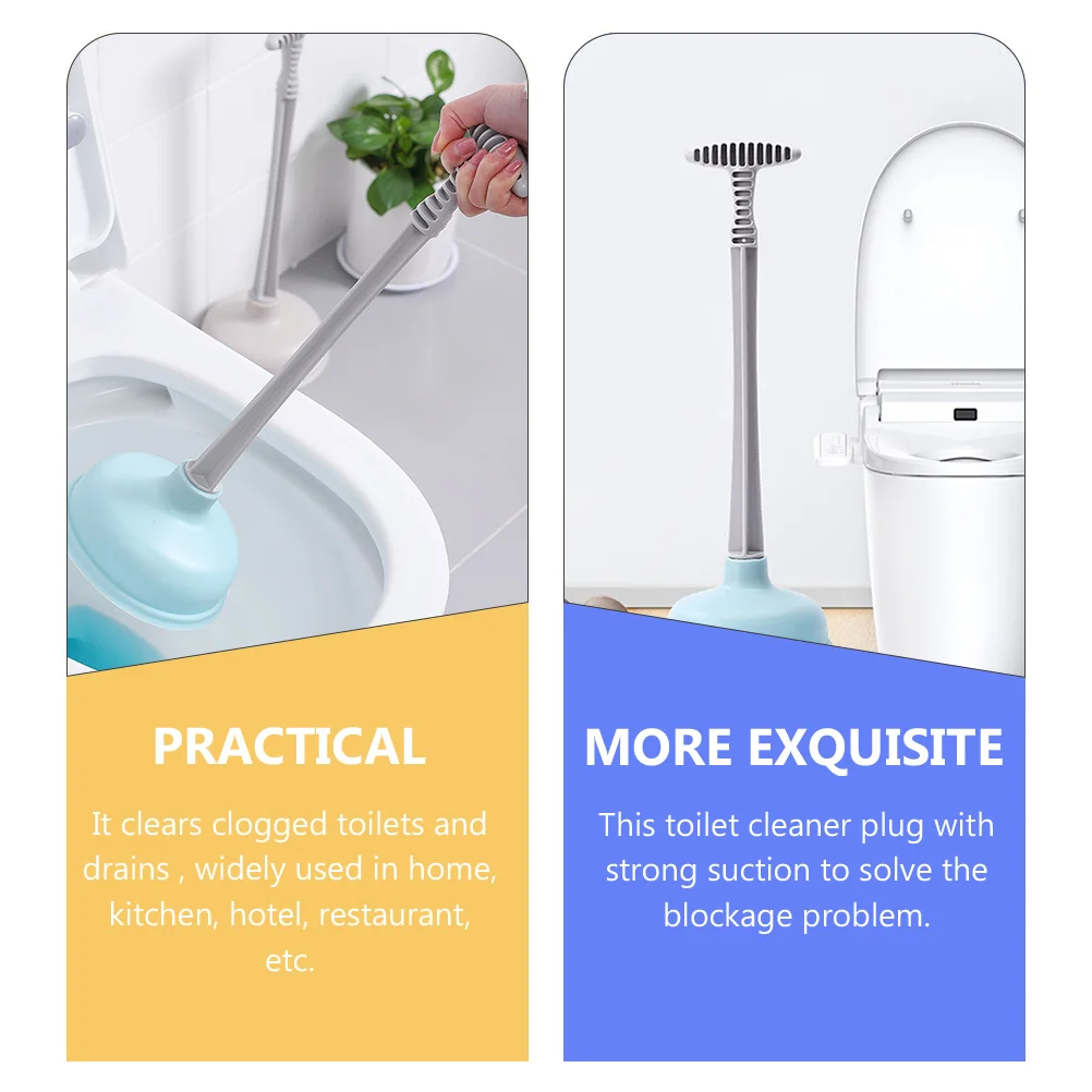 Toilet Unclog Plunger Long Handle Brush Suction Bathtub Cleaning Tool Abs Rubber Bathroom Tools Plug Drain Unclogger