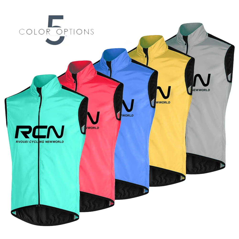 2023 Rcn Pro Team Men Summer Windproof Cycling Jersey Vest Bike Sleeveless Lightweight Breathable Vest Bicycle Cloting Ciclismo