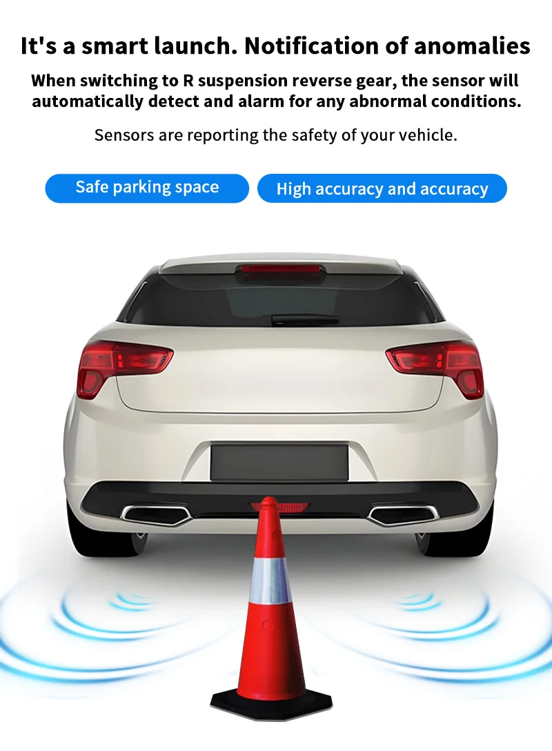 Rückfahrsensor-System mit 4 Wasserdichten Sensoren 22mm AHD/CVBS-Kompatible Anzeige Auto-Sicherheitsradar für Fahrzeuge, LKWs, Vans, Wohnmobile – Detail 11