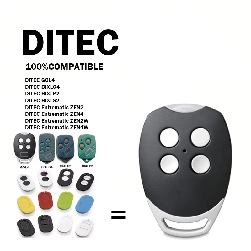 DITEC GOL4 BIXLS2 BIXLP2 BIXLG4 Entrematic ZEN2 ZEN4 ZEN2W ZEN4W 433MHz Garagentor-Fernbedienung Rolling Code Handsender