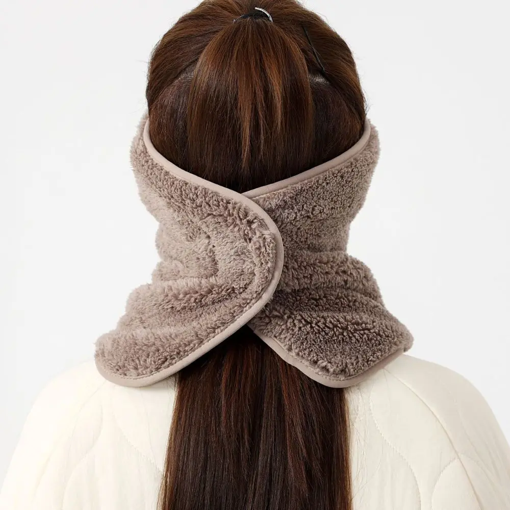 Warm Winter Warm Face Mask Built in Ear Covers Soft Material Face Mask with Ear Covers Plush Thickened Fabric Fleece Bib Cycling