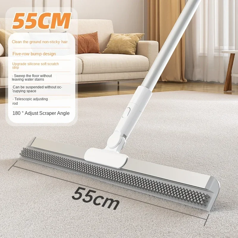 Combinación de escoba limpiaparabrisas mágica, barrido de silicona, raspar el suelo, baño, ventana, barrido de pelo, artefacto perezoso para el hogar