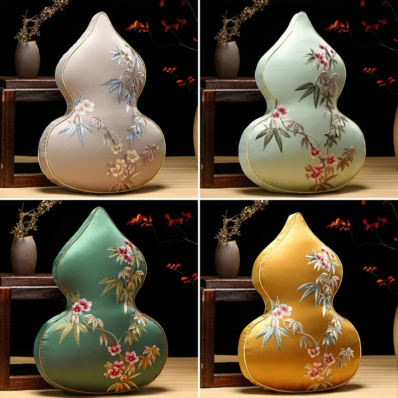 

40x55x8cm Cucurbit Pillowcase New Chinese Style Sofa Chair Arm Cushion Asian Vintage Gourd Scenic Decorations Chinoiserie Home