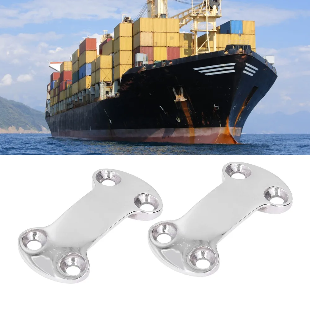 2pcs Tie Down Deck Plate Stainless Steel Press Buckle Marine Grade Durable Belt Cam Buckle Plate Webbing Pressure Buckles