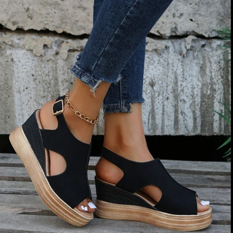 Woman Platform Wedge Sandals Female Fashion Elegant Ladies Slippers Summer Female Peep Toe High Heels Slides Sandalias Mujer