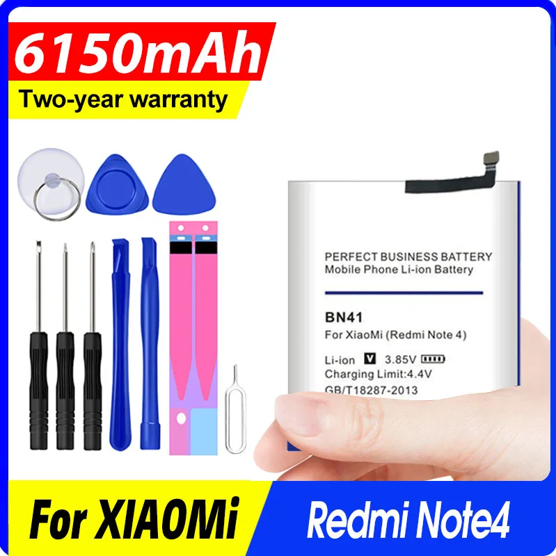 

Сменный аккумулятор BN41 6150 мАч для телефона Xiaomi Redmi Hongmi Note 4 / 4x Mtk Helio X20