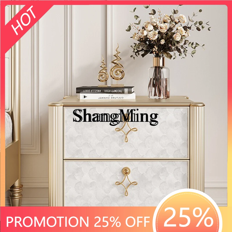 

SM solid wood bedside table Bedroom bedside table Light luxury simple small bedside cabinet Storage storage