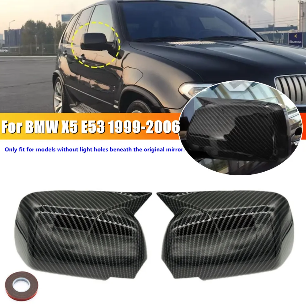 For BMW X5 E53 1999 2000 2001 2002 2003 2004 2005 2006 Car Rearview Side Mirror Cover Wing Cap Door Exterior Housing Shell Trim