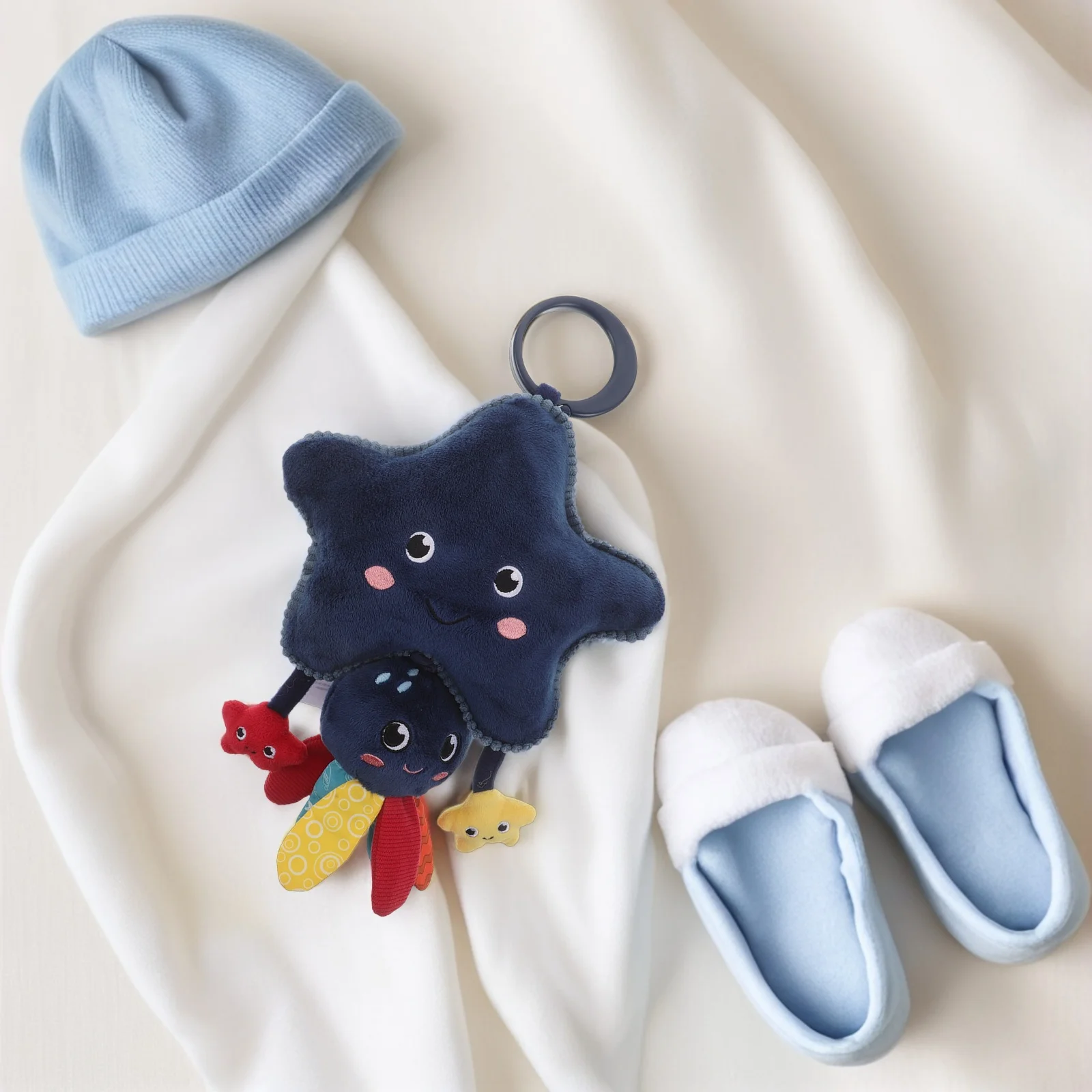 Polvo bebê pendurado fofinho sensorial carrinho de berço móvel oceano animal brincalhão recém-nascido berçário infantil pendurado cama carrinho
