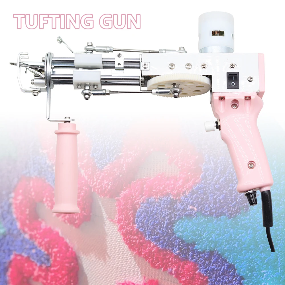 New tufting gun 2 in 1 electric carpet tufting gun can do cutting pile and loop pile pistol carpet weaving flocking power tool