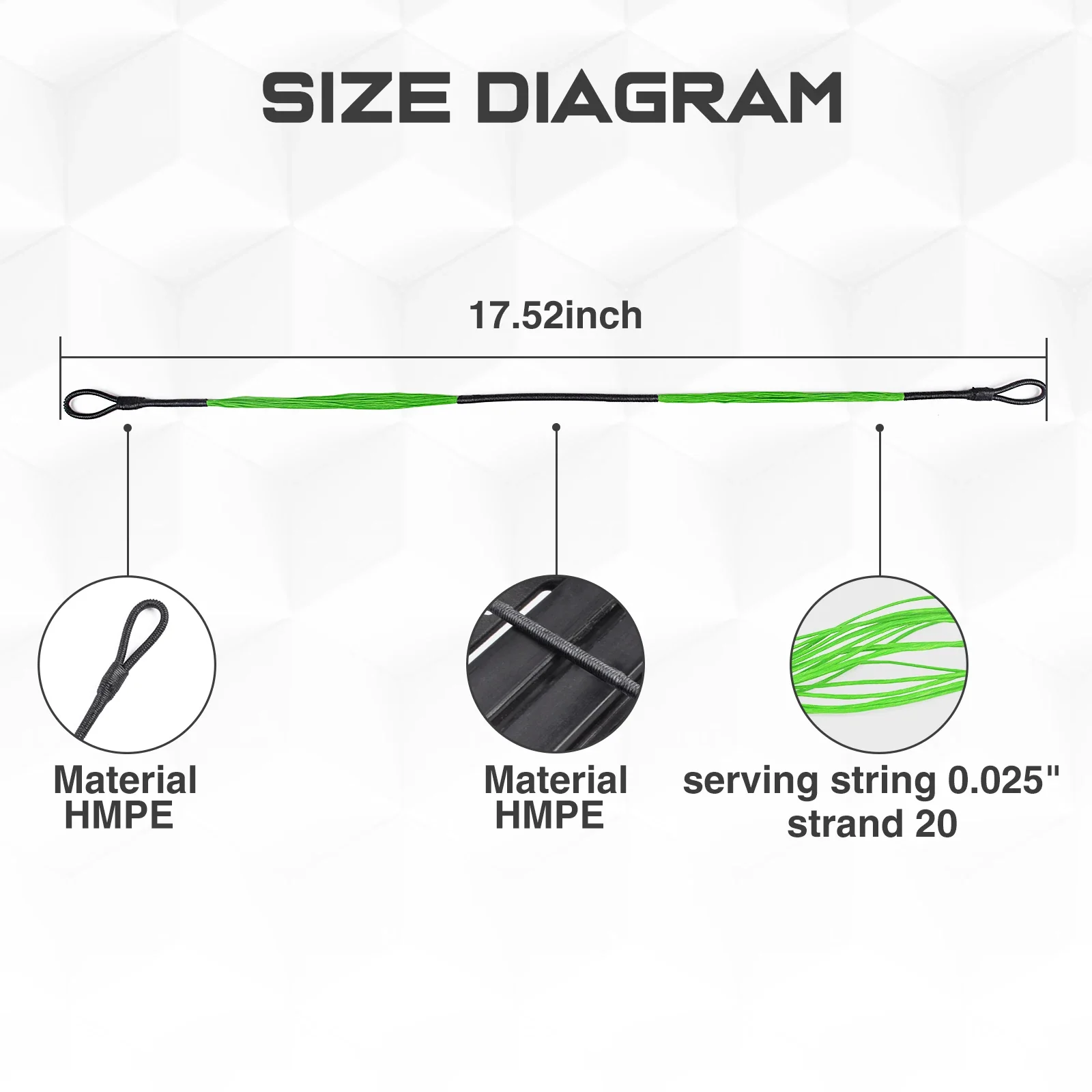 

1 шт. тетива для стрельбы из лука для арбалета, охотничьи аксессуары, 445 мм, 17,52 дюйма, подходит для пистолета 50-80 фунтов