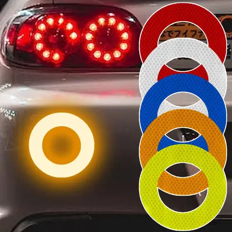 자동차 반사 스티커 다기능 중공 라운드 Luminou 경고 장식 자동 외관 액세서리 반사 스트립