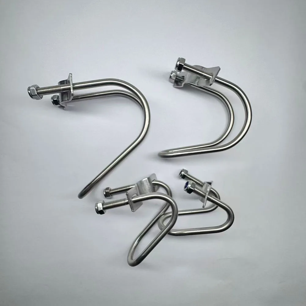 304 Stainless Steel M8 Nut Double U-Bolt Clamps, Various Models of Cross U-Bolts, Special-Shaped Pipe Clamps for Breeding