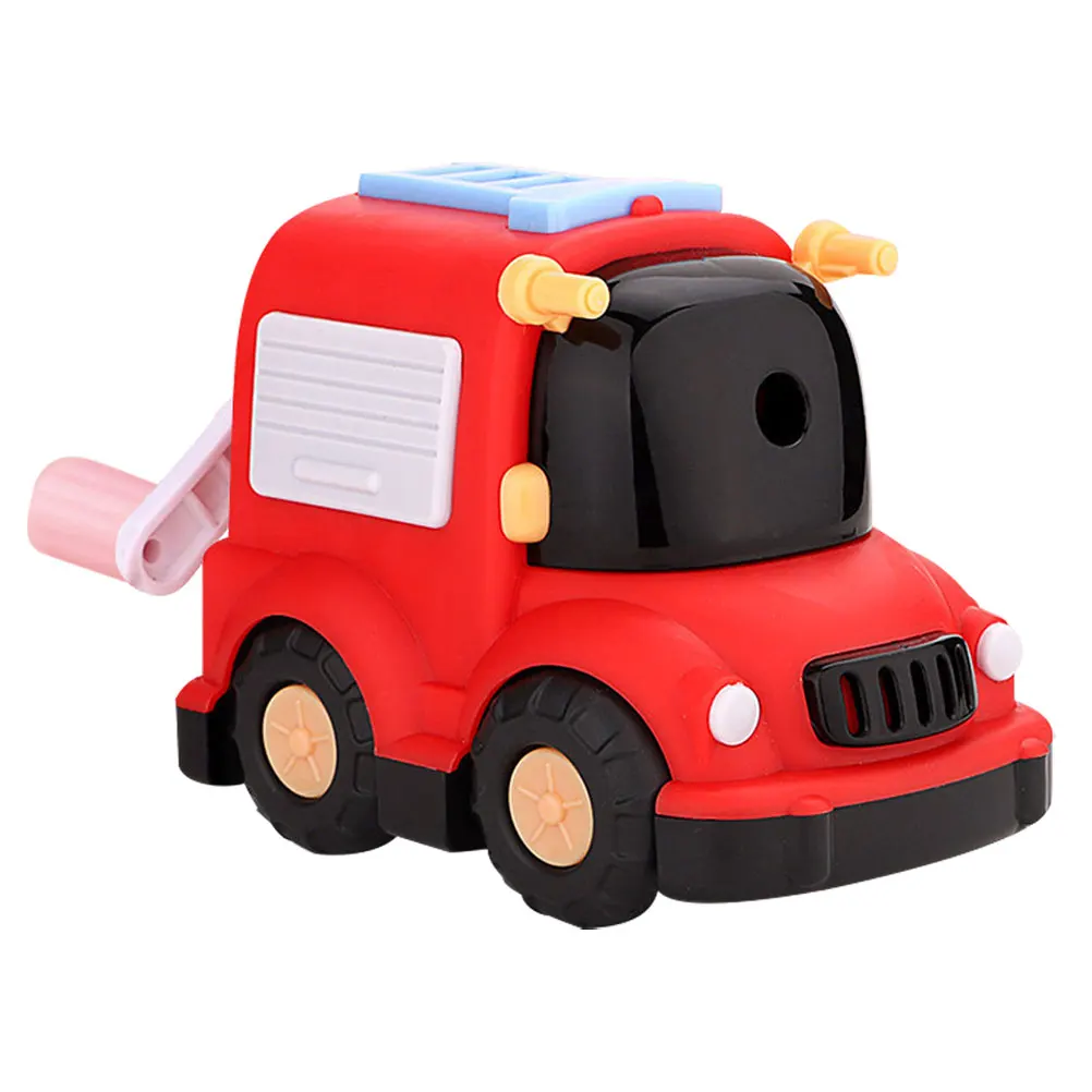 

Hand Crank Pencil Sharpener Plastic Metal Kids Gift Cartoon Design Red Supplies Student Tools
