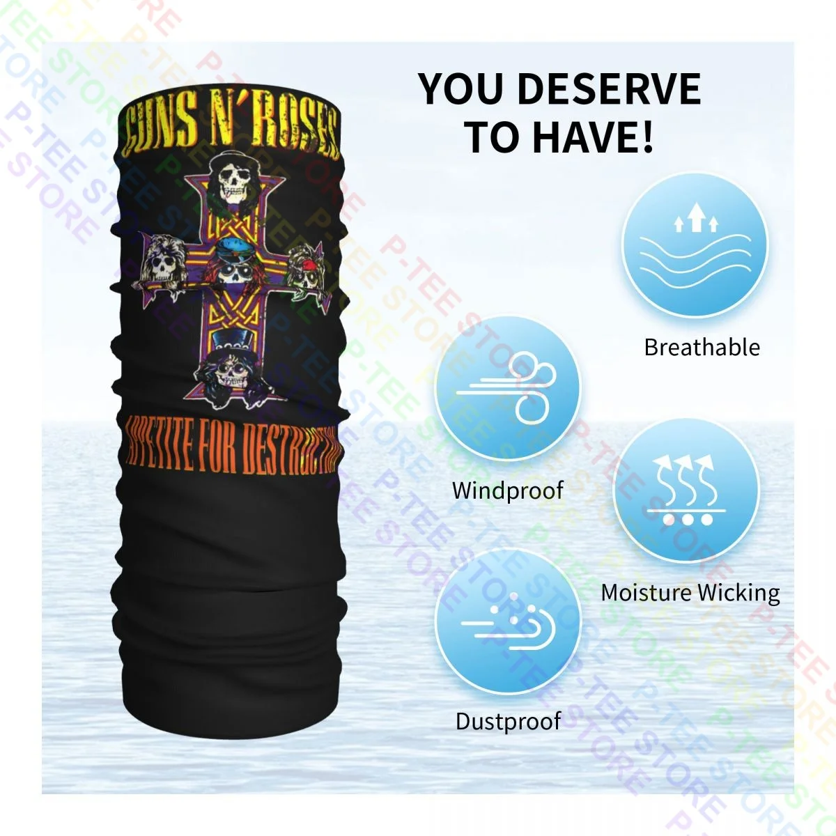 Amplified Guns N Roses Appetite Tour 01 Neck Gaiter Bandana Scarf Face Mask Warmer Running High Elastic