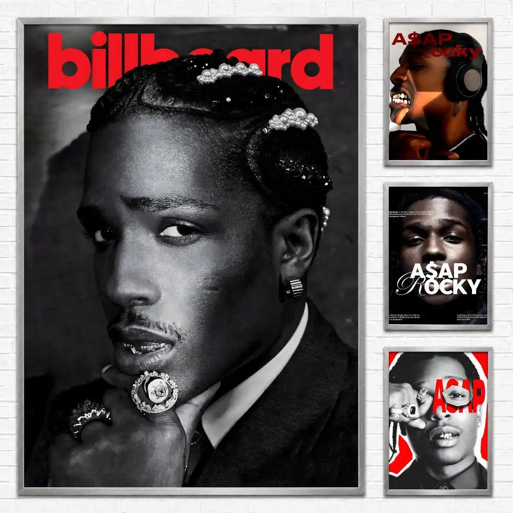 Rapper A$AP Rocky Poster Self‑Adhesive Waterproof PP Poster Coffee House Bar Wall Art Sticker Room Home Decor