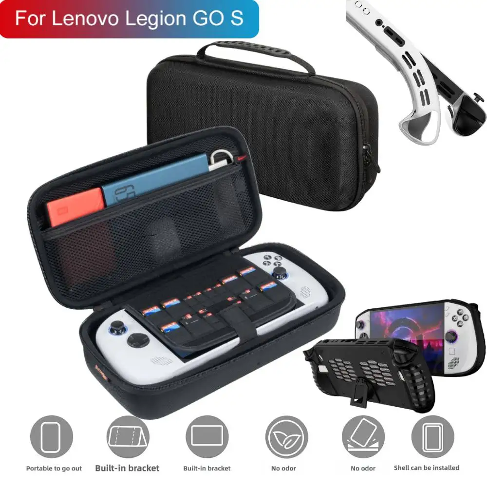 �tui de transport rigide EVA, coque rigide antichoc, sac de rangement Anti-chute avec poche en filet pour Console de jeu Lenovo Legion Go S