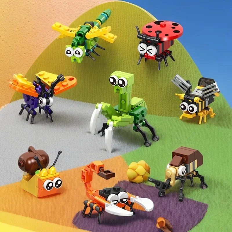 Animal World Toy Building Blocks Family Assembly Model Science Early Education Parent Child Puzzle Children's Toy Gift