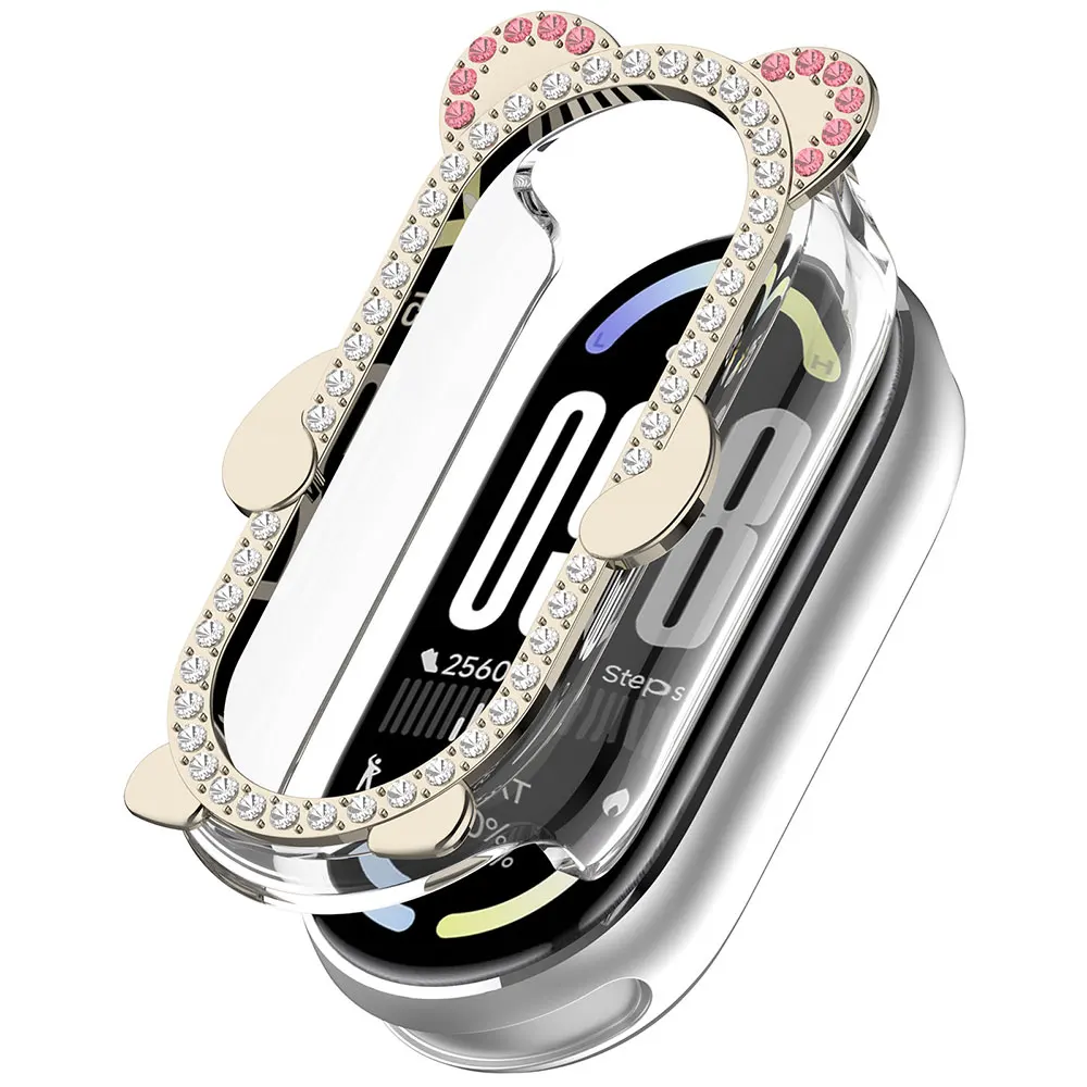 Diamond Bling PC Case for Xiaomi Mi Band 10 9 8 NFC Hard Protective Cover Casing for Xiaomi Smart 10/10NFC/ 9/9NFC /8NC