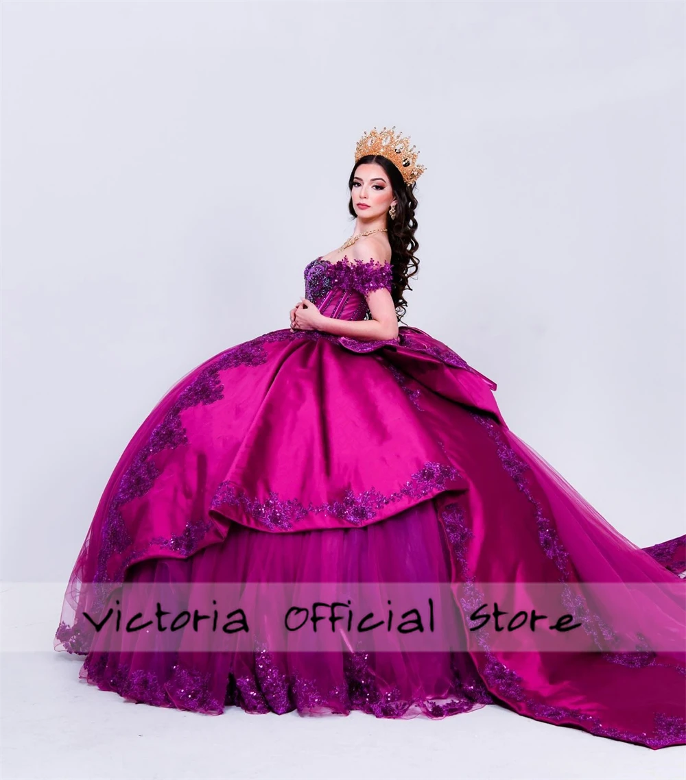 Mexicano frisado strass rendas apliques quinceanera vestidos fora do ombro vestido de baile vestidos de 15 años 2024 personalizado