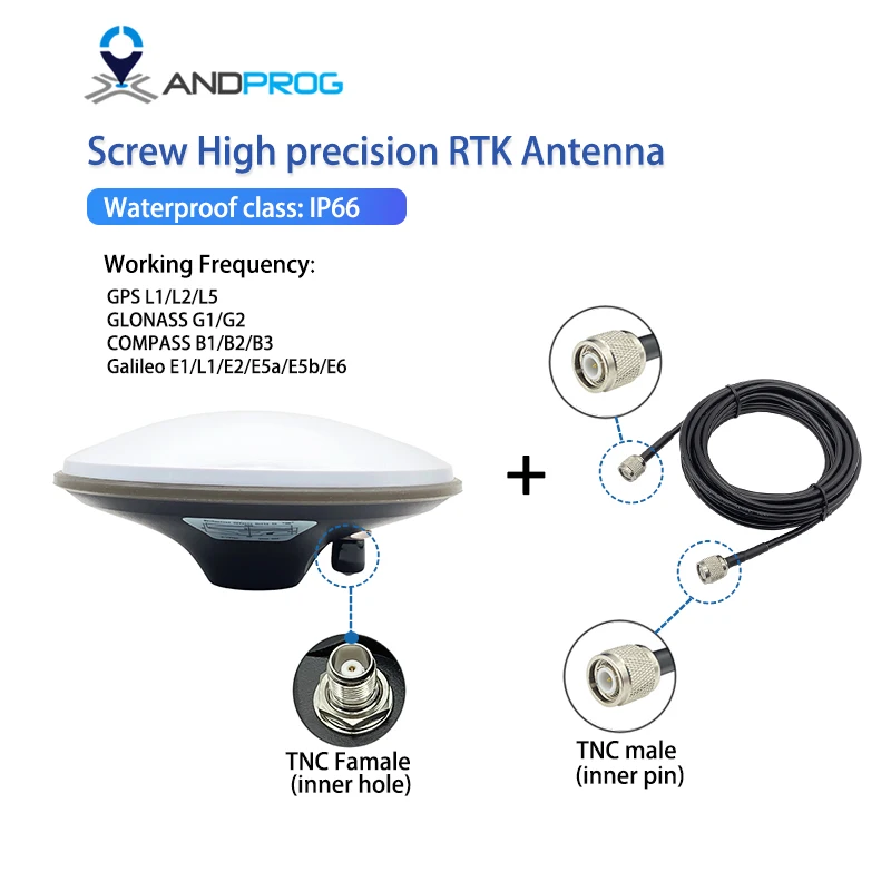 Antena GNSS RTK o wysokiej precyzji, antena GPS o wysokim zysku ZED F9P, antena TNC GNSS GPS GLO GAL BDS