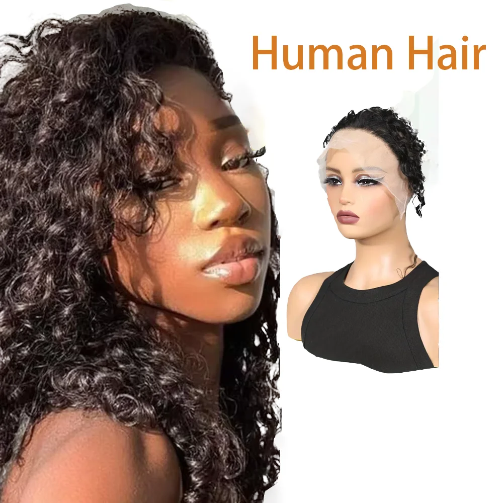 Deep Wave T13x6  Lace Frontal Wig Cap Soft Virgin Human Hair,Breathable Lace for Natural Look,Secure Strap Design,Natural Color