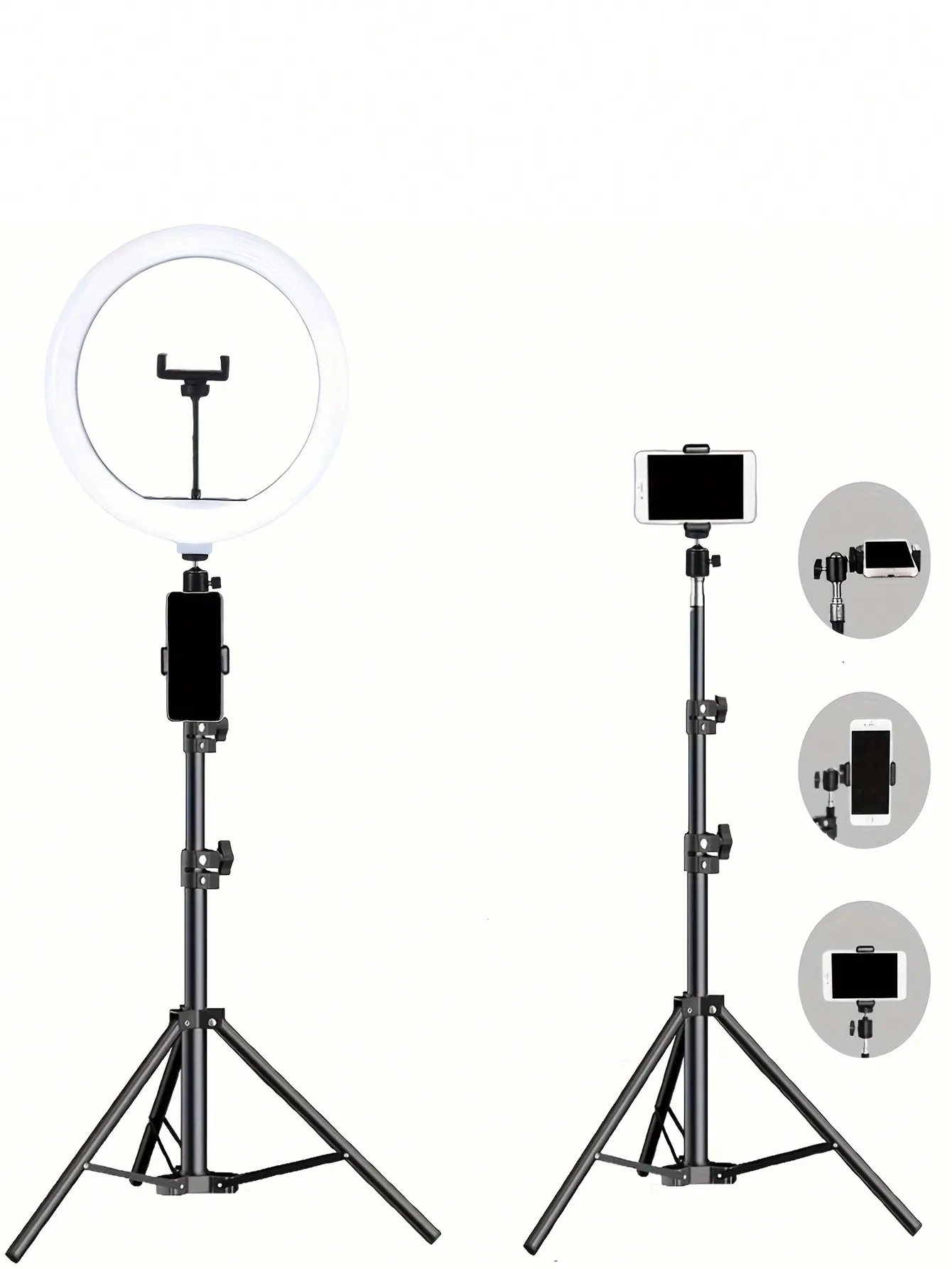 110cm Tripod Stand +O-Clamp With 10-Inch Live Stream Ring Light, Selfie Remote,