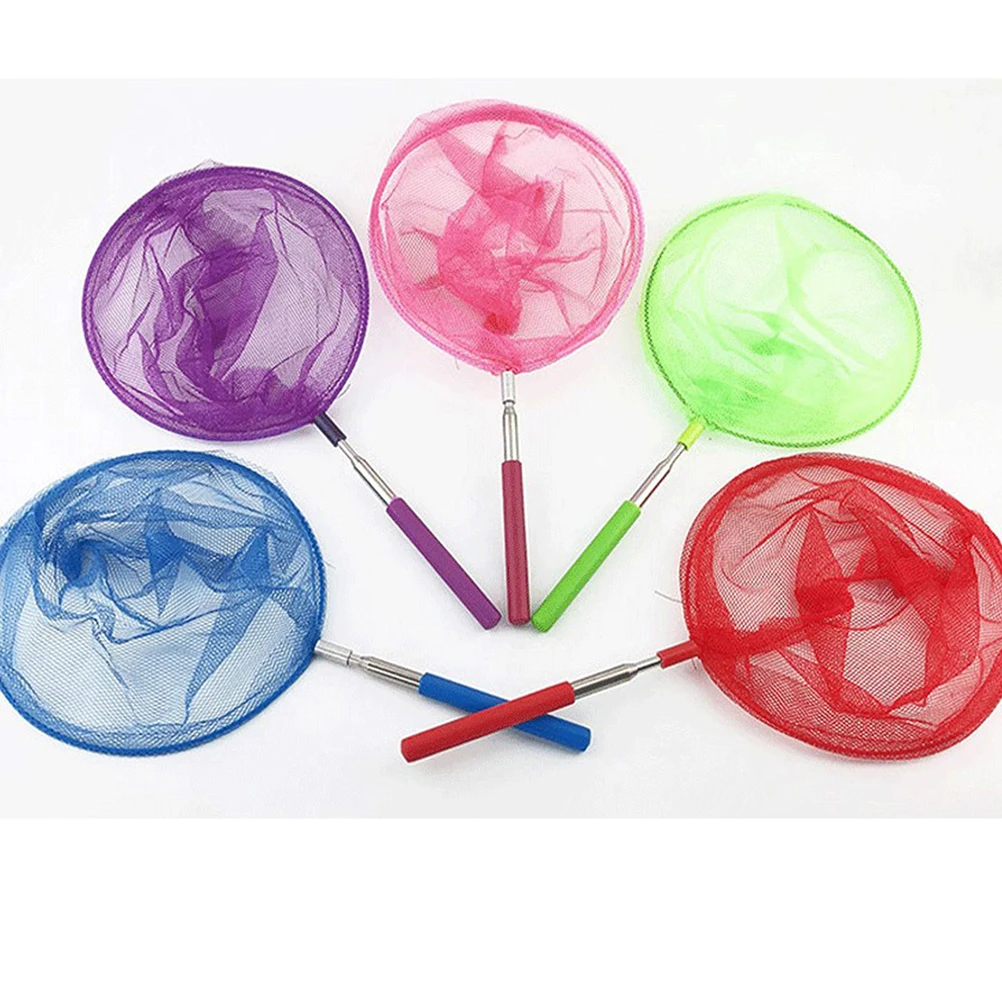 4 pezzi reti da pesca allungabili design telescopico strumento di cattura insetti in acciaio inossidabile per bambini esplorazione all'aperto colore casuale