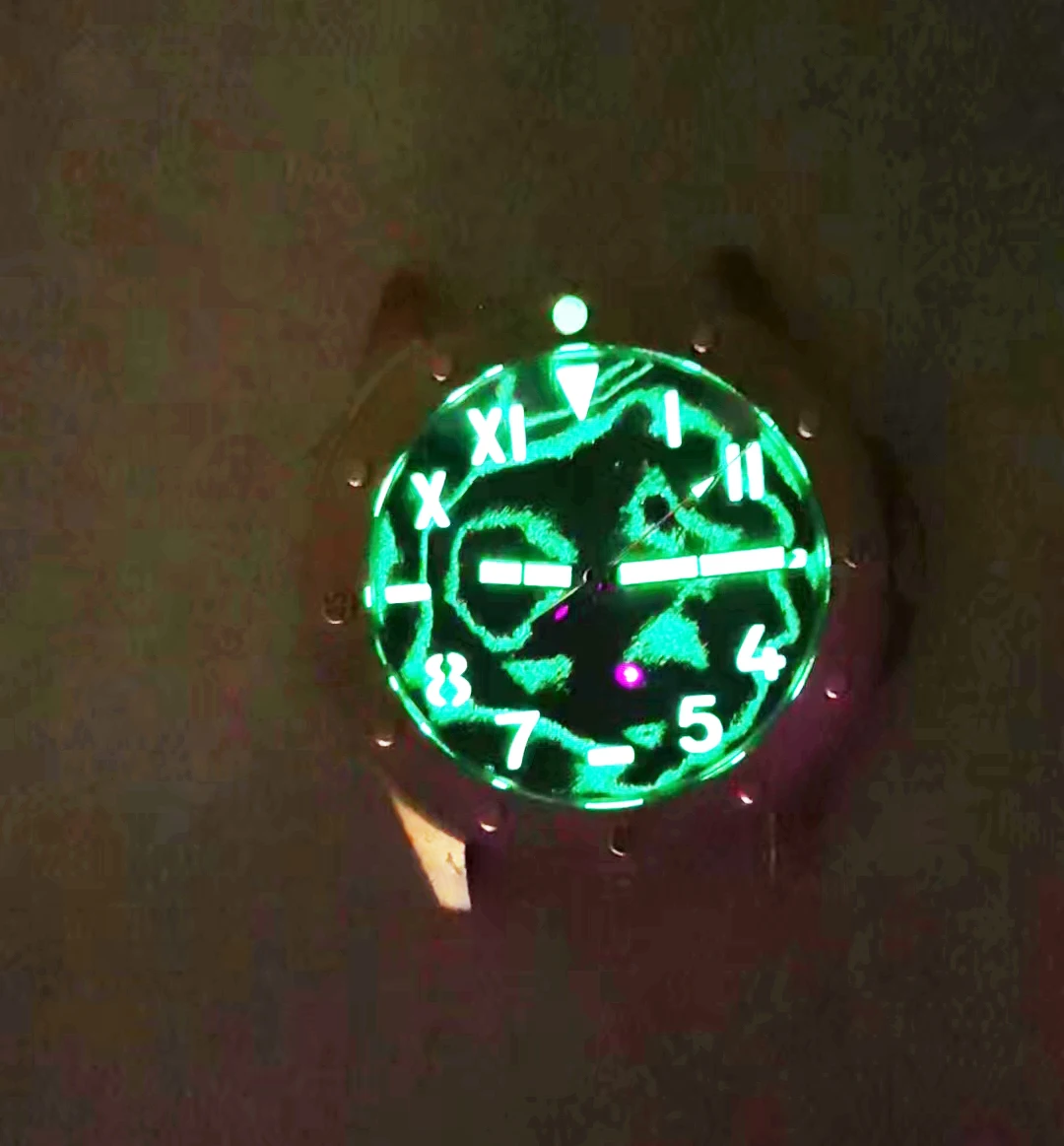 Sapphire glass   meteorite/Embossed  dial Automatic mechanical waterproof dive   bronze /titanium Military watch for men fashion