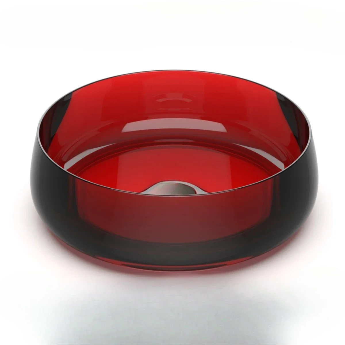 Lavabo de mesa transparente de color redondo, lavabo artístico de cristal, lavabo de color B & B, lavado de manos transparente para el hogar