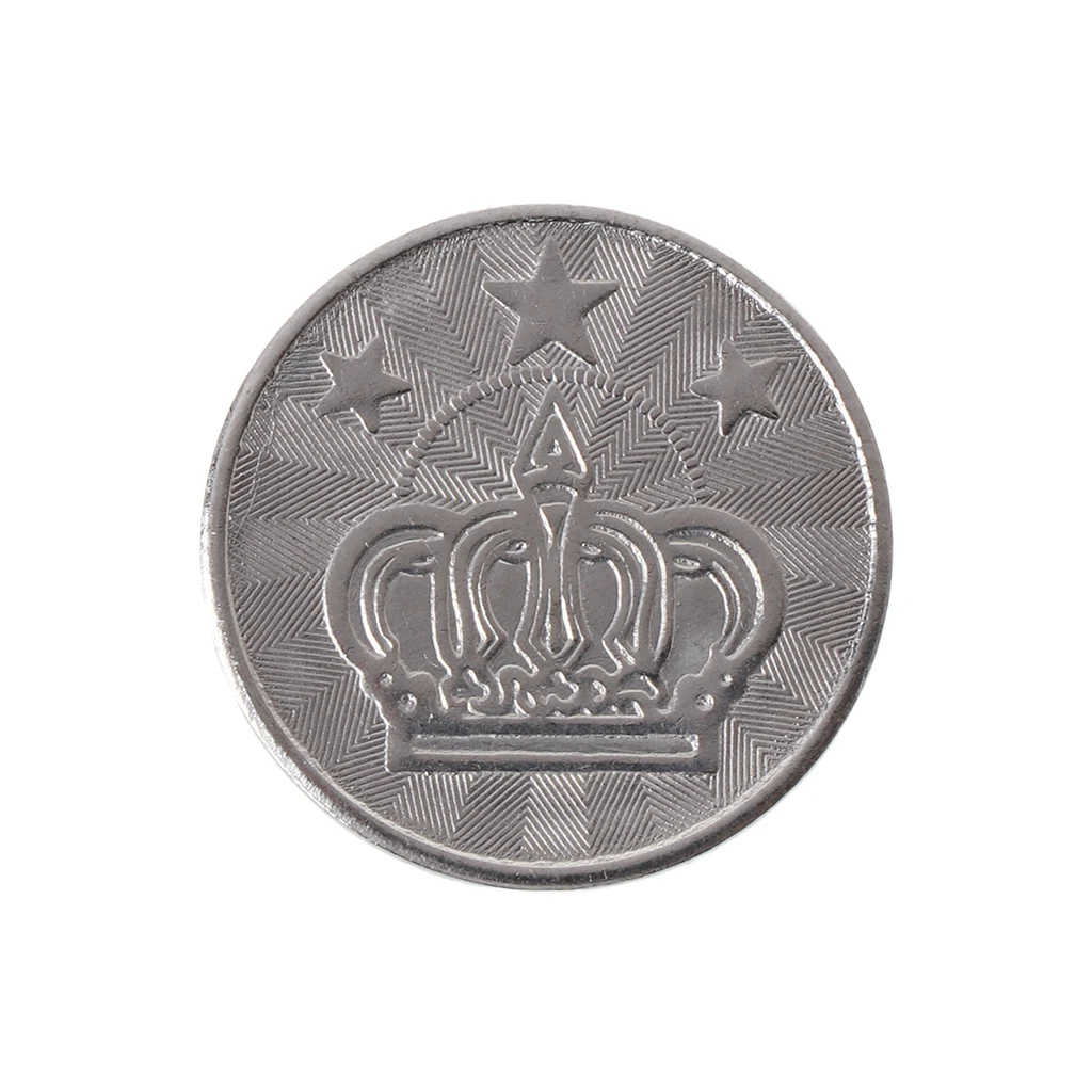 10pcs 25*2mm Game Token Stainless Steel Arcade Game Coin Pentagram Crown Tokens for Arcade Game Machine Drop Shipping