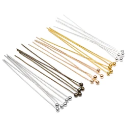 200pcs/lot 16 20 25 30 40 45 50mm Silver Color Metal Ball Head Pins For Diy Jewelry Making Findings Dia 0.5mm Supplies