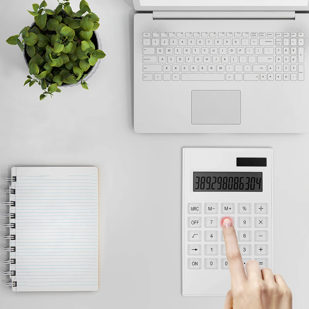 

Solar Calculator Portable Electronic Calculator For Office School Home Durable Ultrathin Lightweight Compact Design Pure White