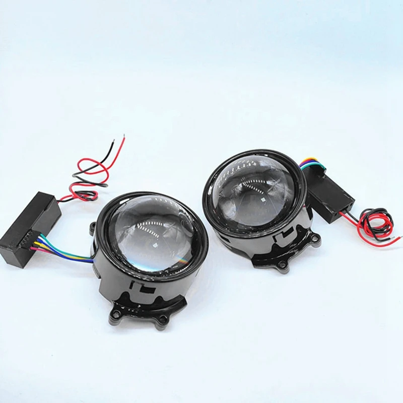 2 Pcs Devil Eyes Light For Cars 12V LED Auto Car Motorcycle Mini Projector Lens Lamp With 21 Light Modes