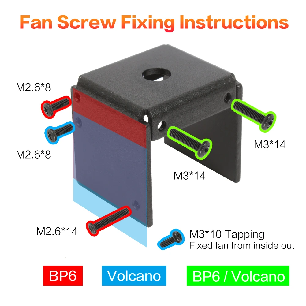 3DSWAY piezas de impresora 3D V6 BP6 Hotend Kit extrusora Hotend soporte de ventilador DC 12v/24v 3010 Turbo ventilador de refrigeración Kit de conducto guía