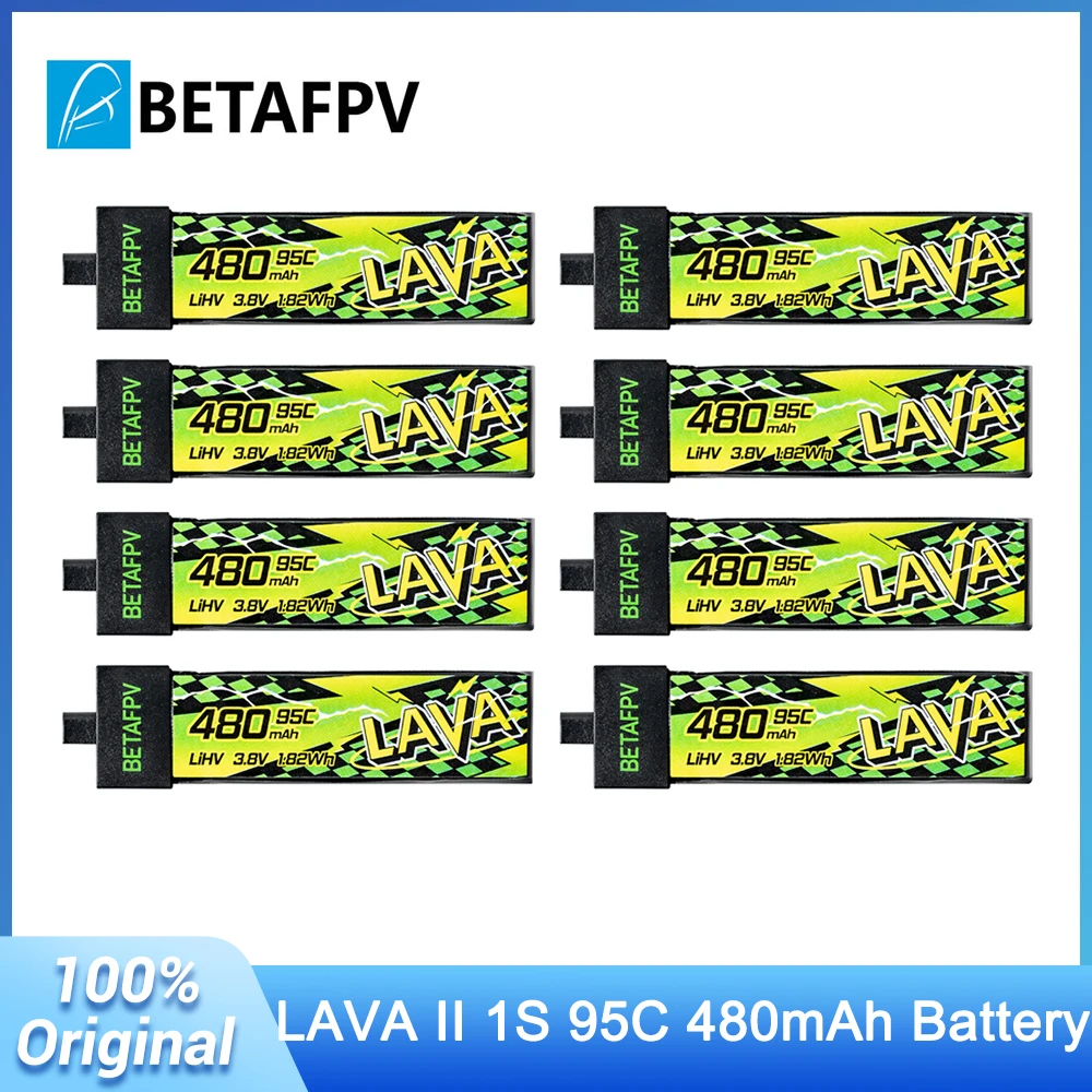 NEU BETAFPV LAVA II 1S 95C Akku 480mAh 3,8V LiHV Akku BT2.0 für Air75, Meteor75 Pro, Cetus Pro, Cetus X