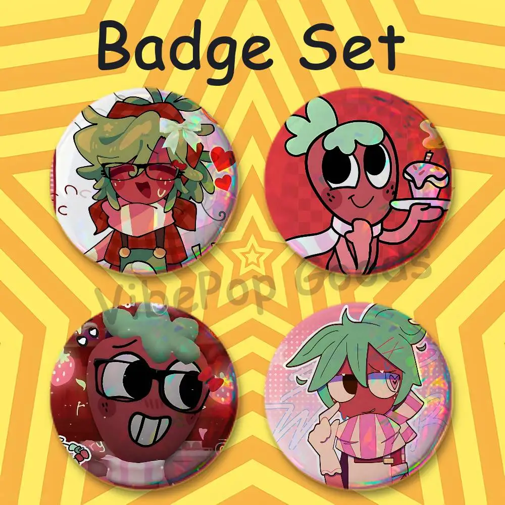 S-Sprout 25mm Badge 4-Piece Set Mini Pill Baji Kawaii Collectibles Creative Button Pin for Ita-Bag