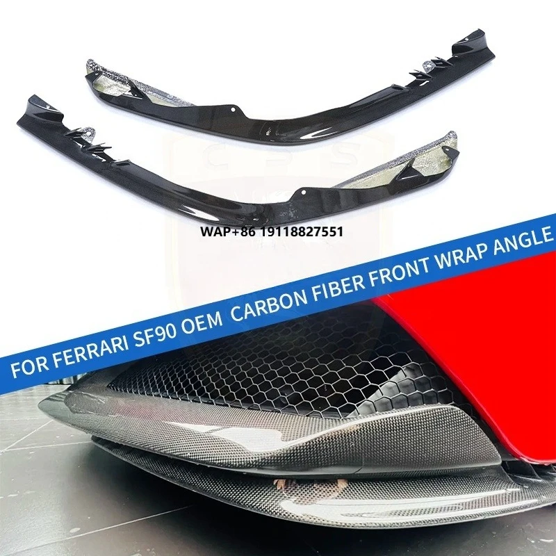 

Best Quality Dry Carbon Fiber OEM Style Car Auto Parts Lip Front Angle Wrap for SF90