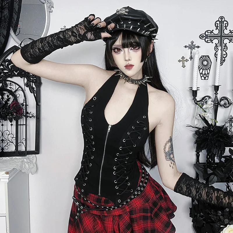 

Neck Strap Vest New Design Dark Style Versatile Top