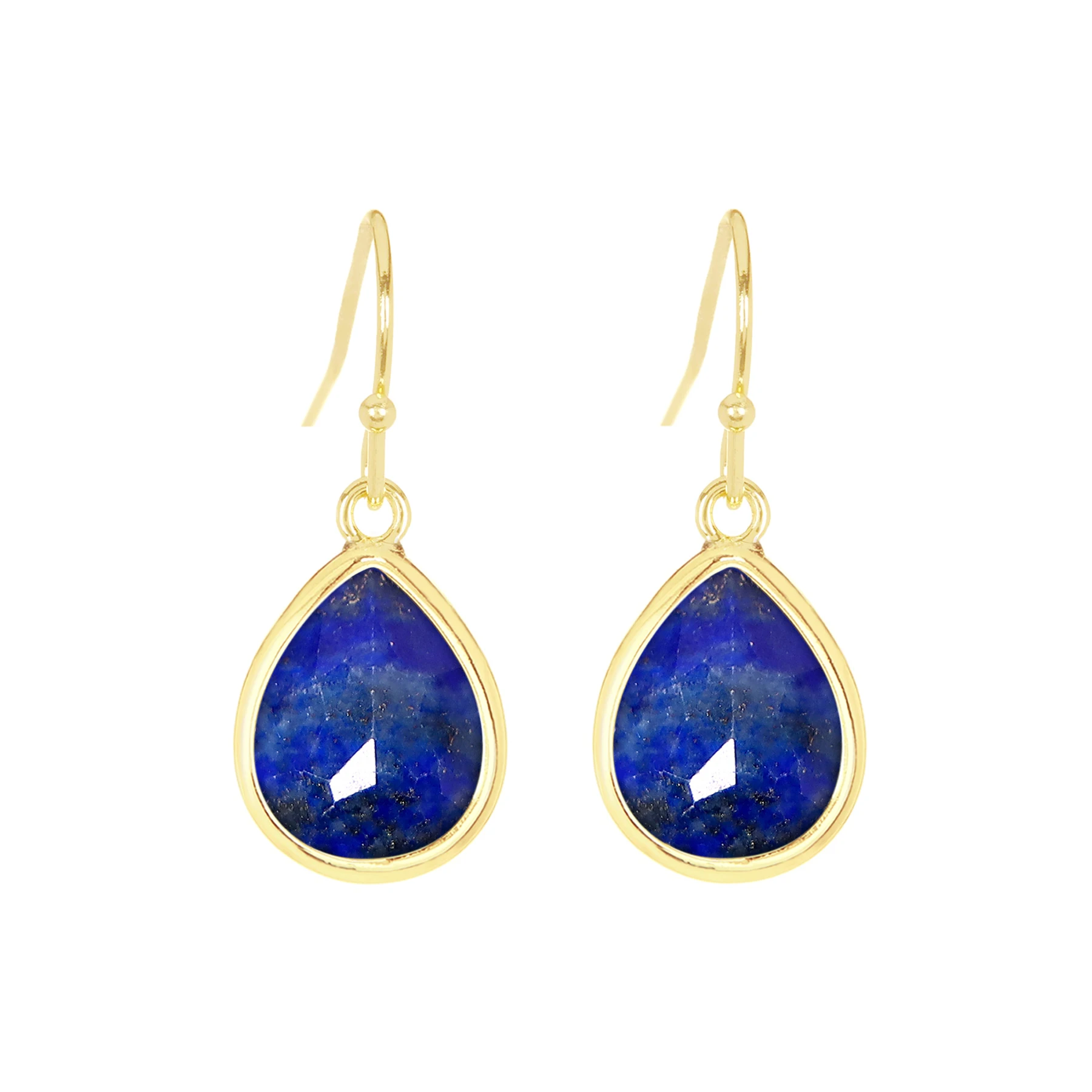 

Natural Lapis Lazuli Fancy Cut Teardrop Earrings Gemstone Jewelry for Women Christmas Day Gift