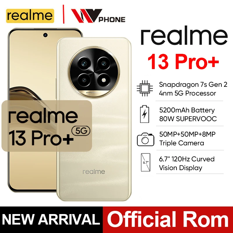 ROM الرسمي realme 13 Pro Plus 5G الهاتف الذكي Snapdragon 7s Gen 2 realme 13 Pro + 50MP كاميرا 5200mAh 80W بطارية OTG NFC OTA