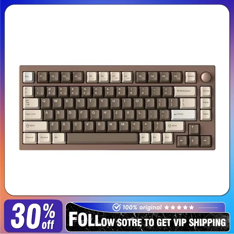 SKN Qingniao 75 Wireless Mechanical Keyboard Three Mode Aluminium Alloy Custom Gasket Hot Swap RGB Pc Office Gaming Accessories