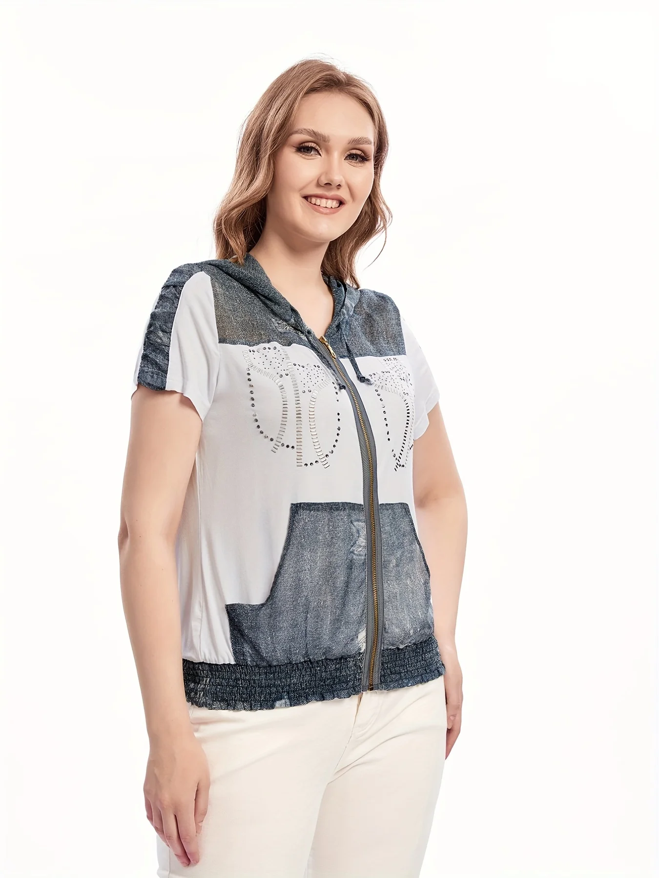 Modisches Damen-Hemd in Übergröße, gestrickt, für Frühling und Sommer