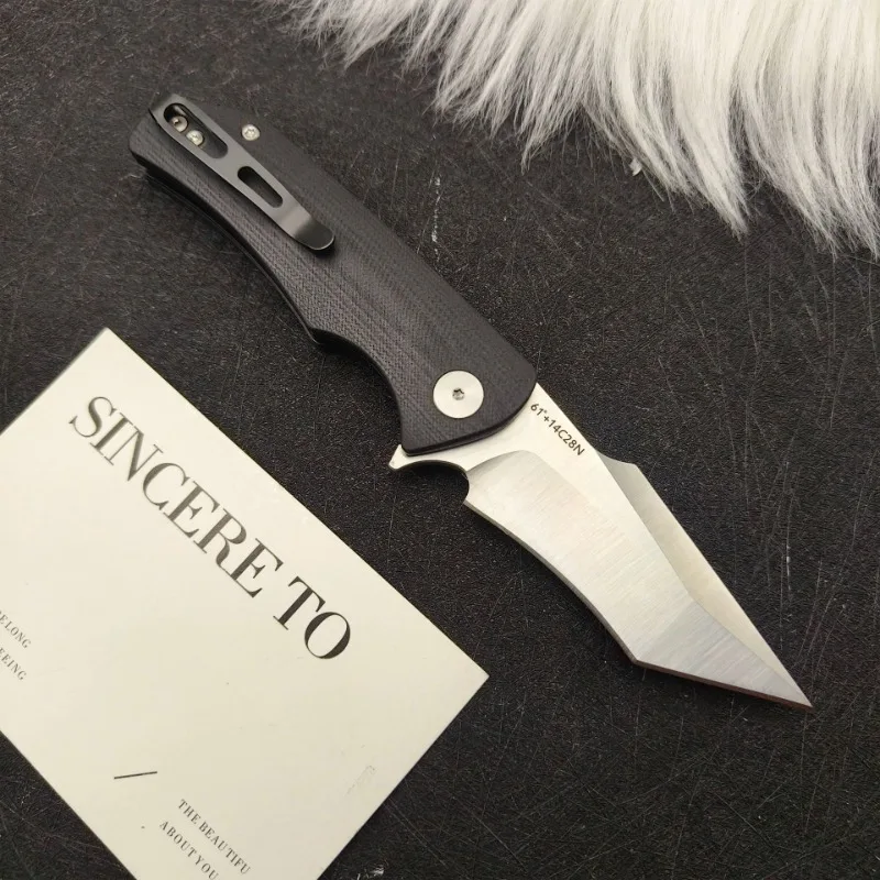 High Hardness 14C28N Blade Hiking Portable Pocket Outdoor Folding Fishing Survival Knife Camping Folding Fruit Knifes  EDC Tools